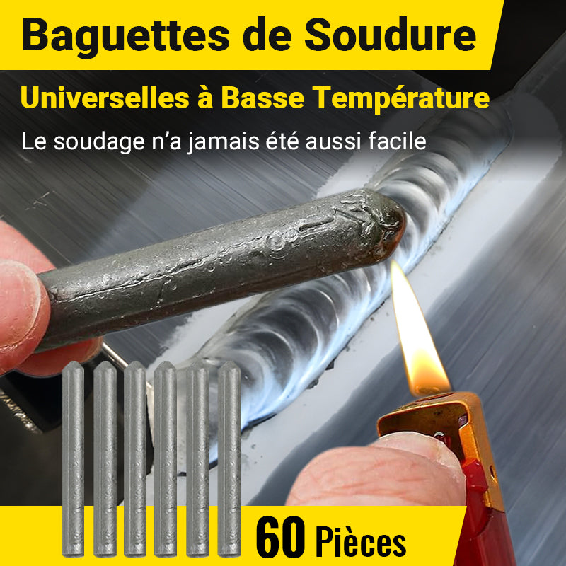 Baguettes de Soudure Universelles à Basse Température, Soudez Aluminium, Acier & Cuivre en 1 Clic