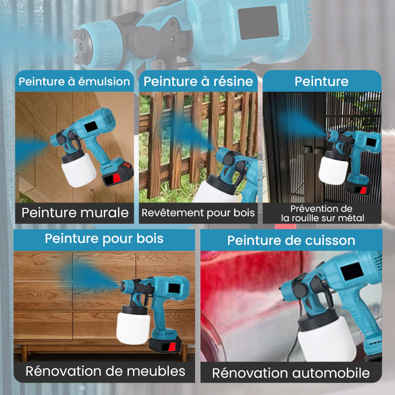 Pistolet à peinture électrique sans fil à réduction