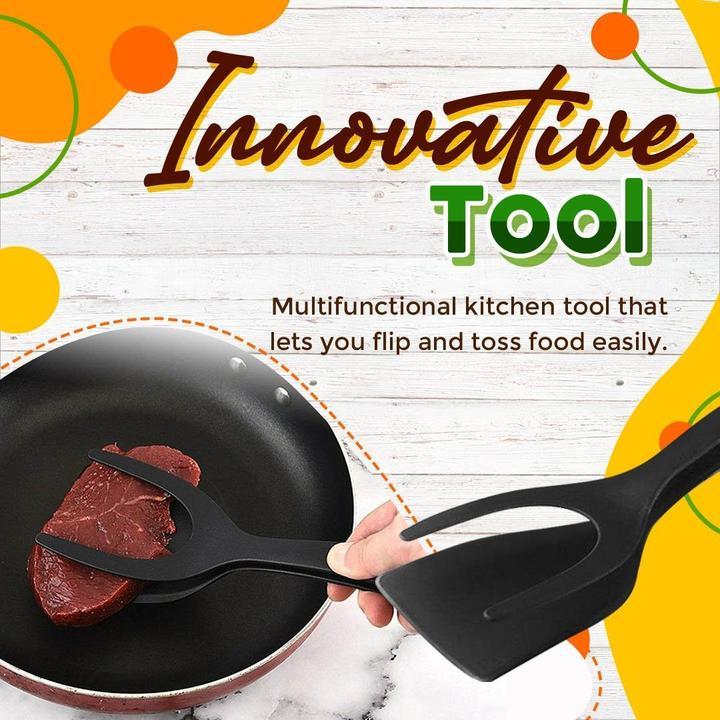 LIMITE 50% DE RÉDUCTION Pince-Spatule 2 en 1 Antiadhésif, Silicone,, Polyvalent