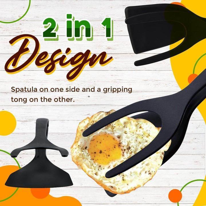 LIMITE 50% DE RÉDUCTION Pince-Spatule 2 en 1 Antiadhésif, Silicone,, Polyvalent
