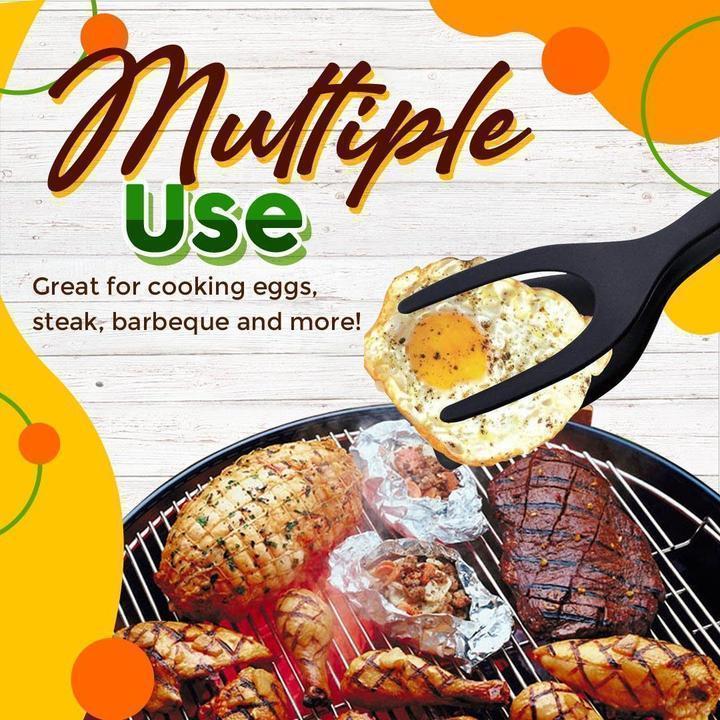 LIMITE 50% DE RÉDUCTION Pince-Spatule 2 en 1 Antiadhésif, Silicone,, Polyvalent