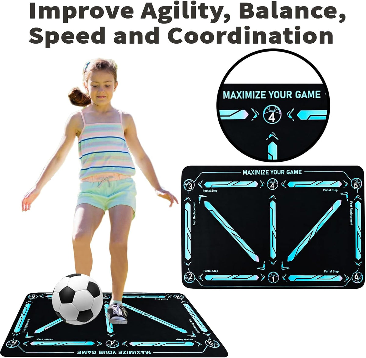 Tapis d'entraînement de football adapté à tous les niveaux – antidérapant et silencieux