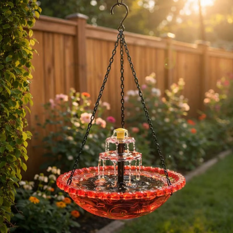 SPRING - 50% OFF Solar Hanging Bird Bath Fountain or Bird Feeder