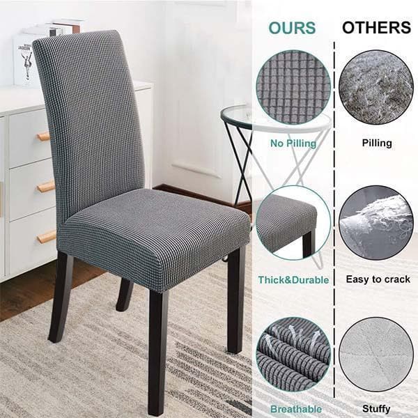 Réduction Housse de chaise extensible Ajustement parfait, anti-tache, protège et rénove vos chaises facilement