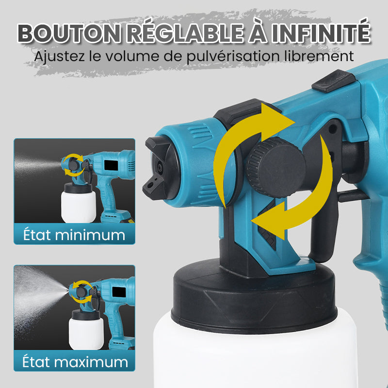 Pistolet à peinture électrique sans fil à réduction