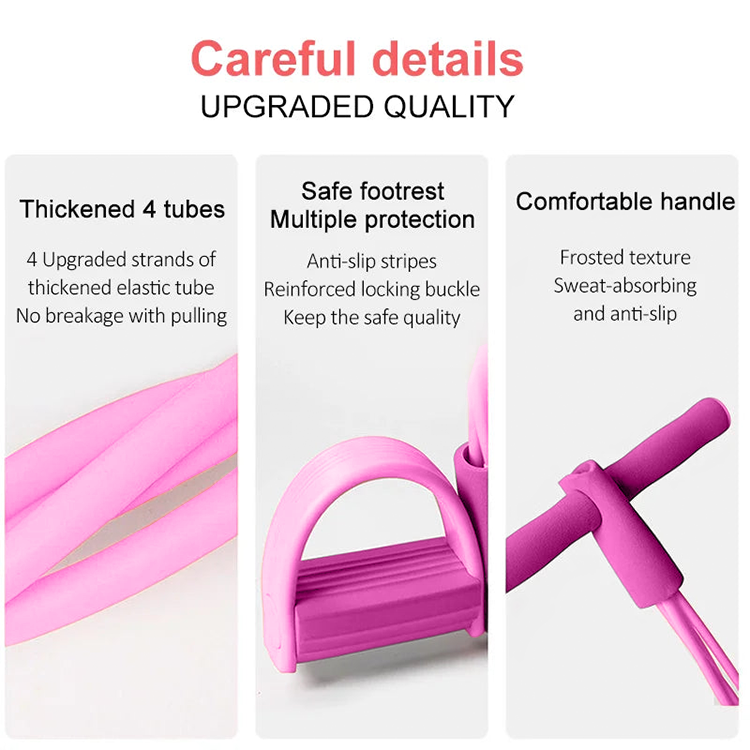 BUY 1 GET 1 FREE 21 Fitness Resistance Bands - 4 Tubes with Handles and Ankle Straps