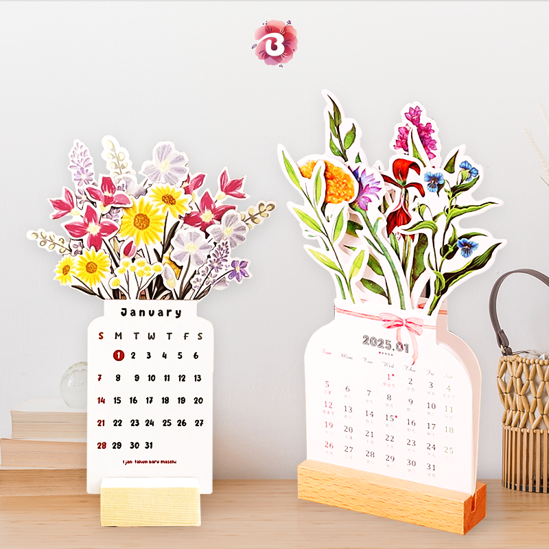 Buy 3 Get 2 Free 2025 Bloomy Flowers Desk Calendar