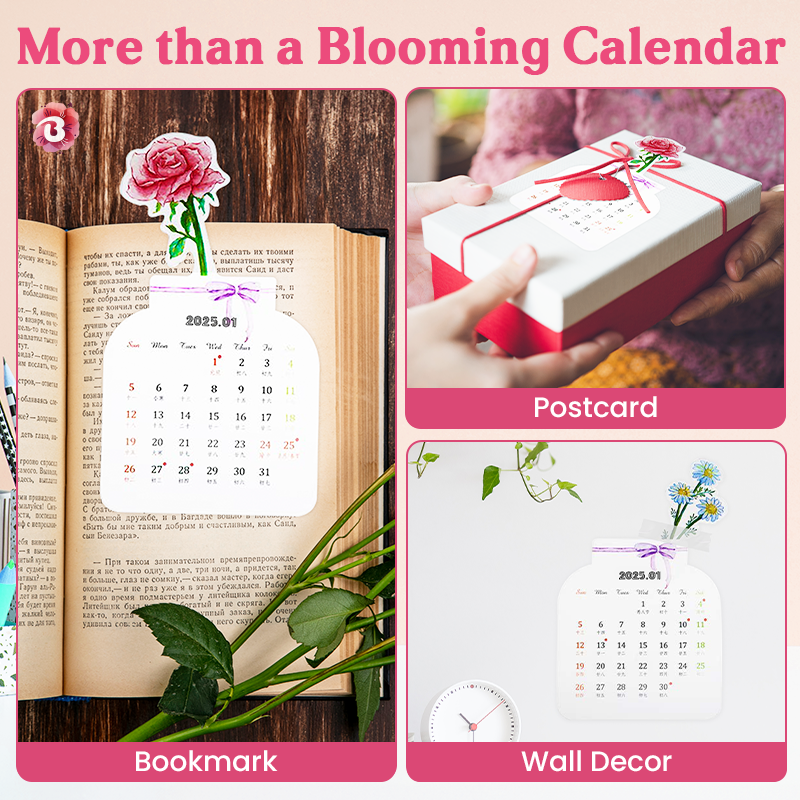 Buy 3 Get 2 Free 2025 Bloomy Flowers Desk Calendar