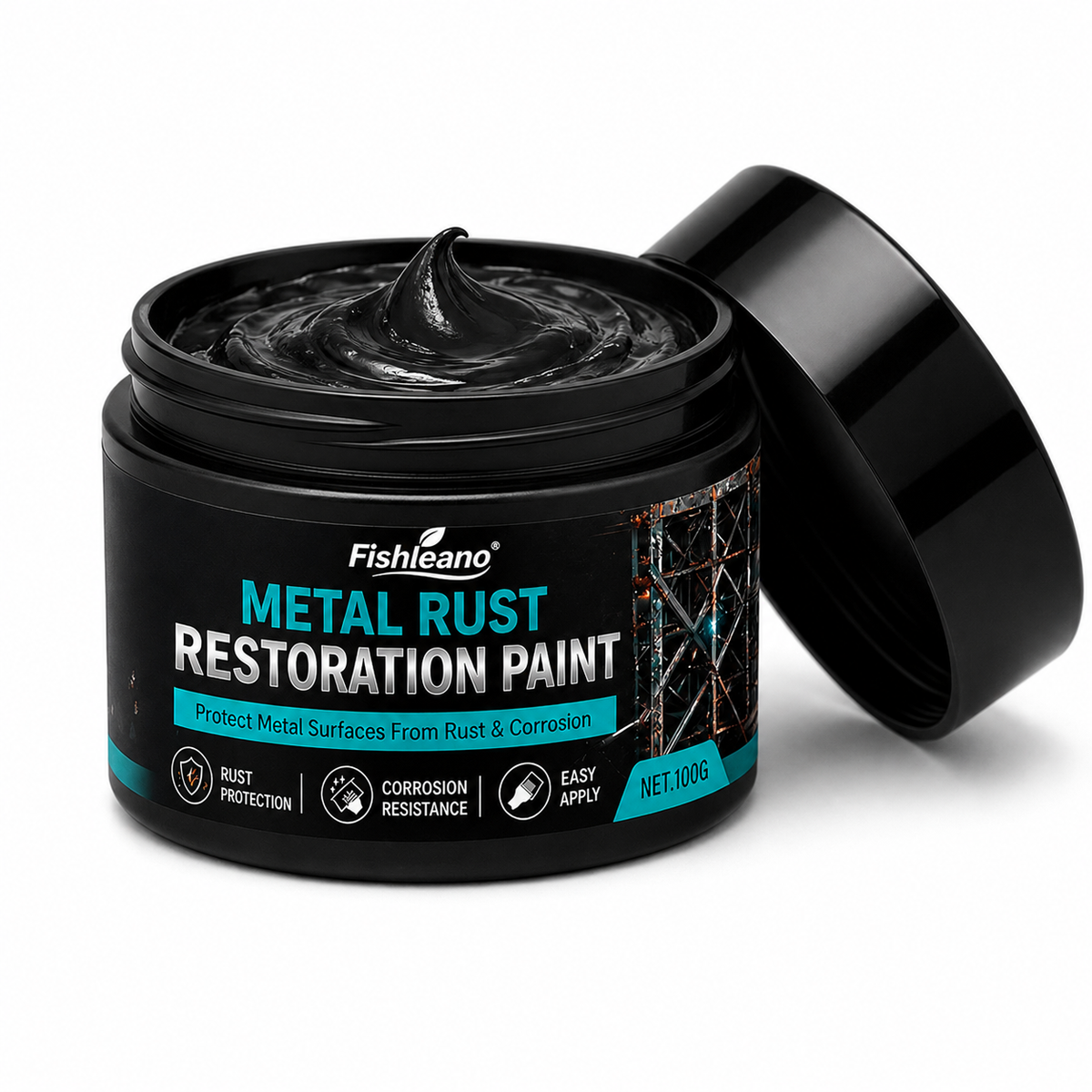 Pâte de réparation noire antirouille pour métal. Rénove les portails, garde-corps et outils rouillés. Forme un revêtement protecteur, inutile de les remplacer.