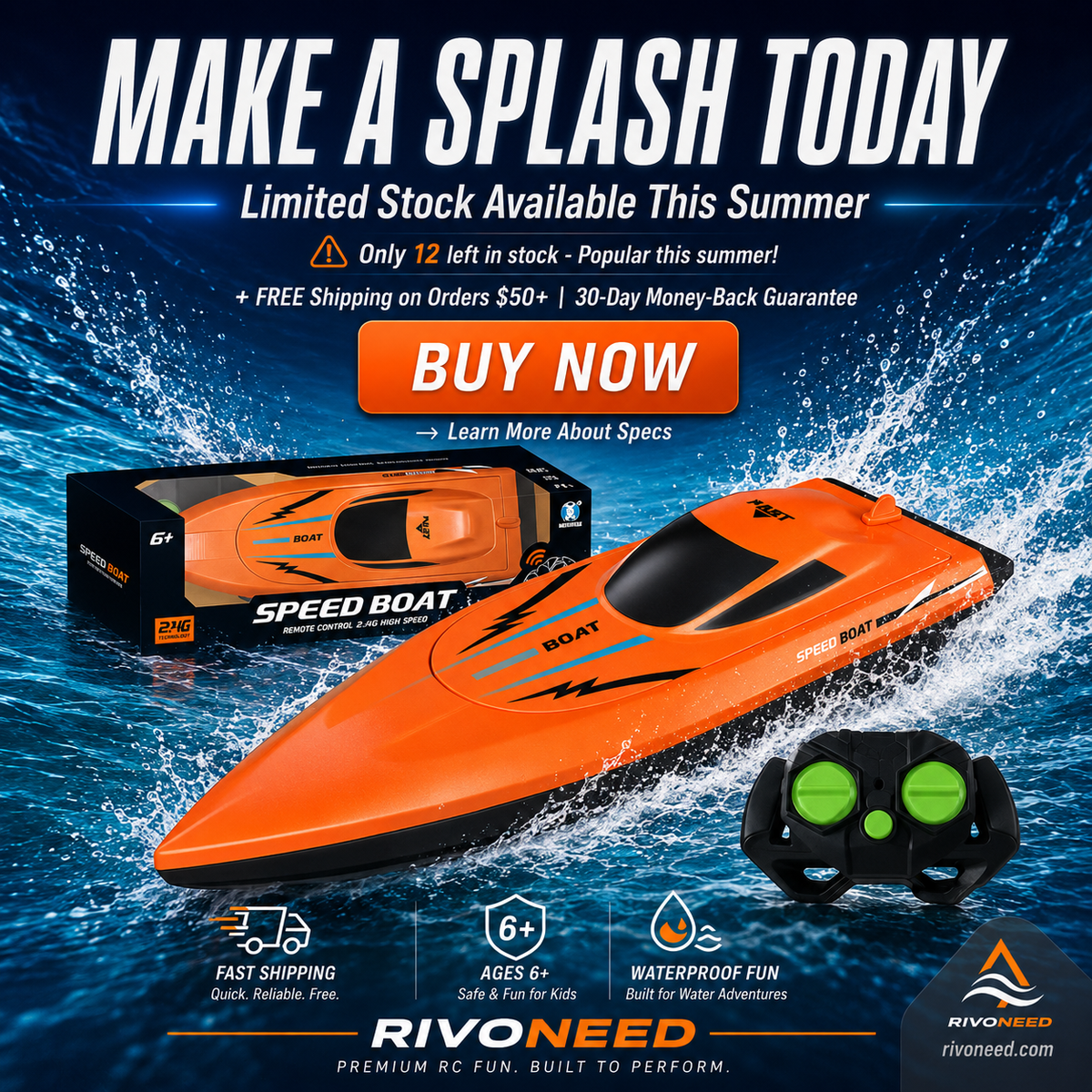 HALF PRICE 2.4 GHz High Speed Remote Control Boat with Dual Motor