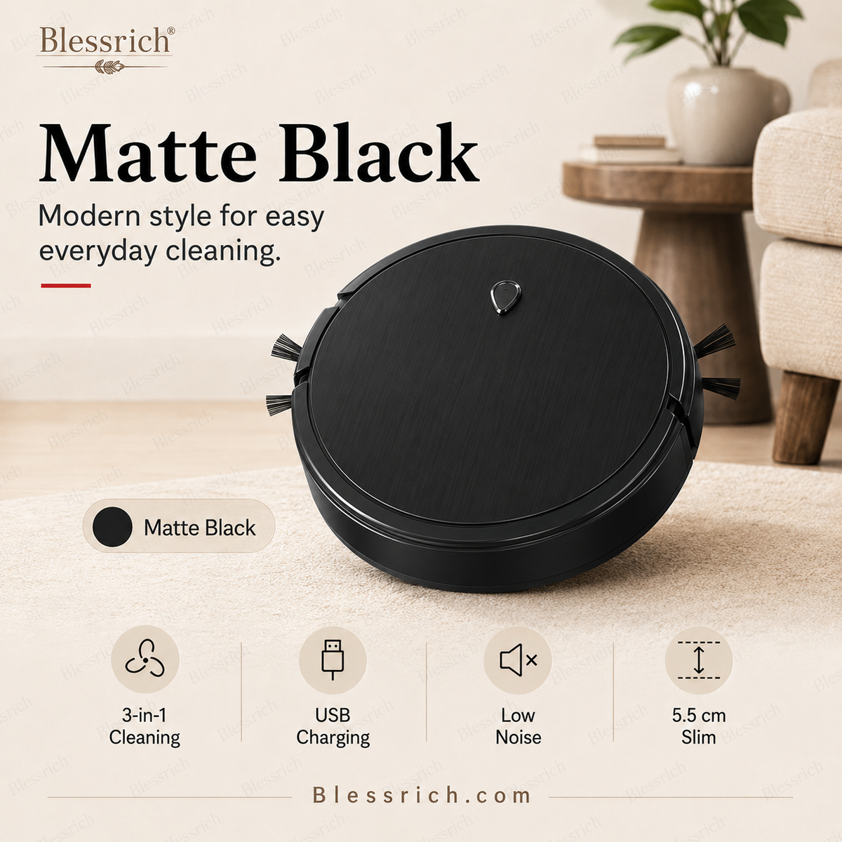 Robot aspirateur 3-en-1 SmartSweep