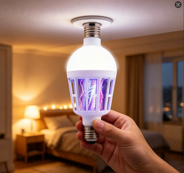 LED Mosquito Repellent Light Bulb E27 Screw Base, for indoor/outdoor use