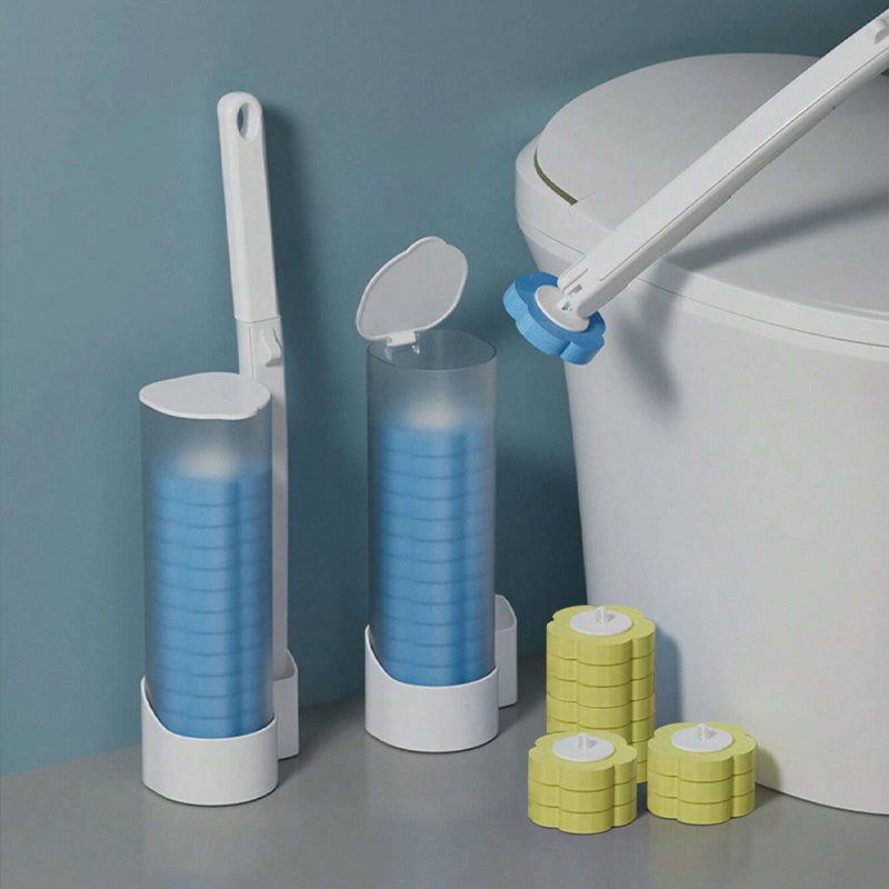 Système de nettoyage jetable pour toilettes : nettoyage hygiénique en un clic, ne laisse aucun résidu, facile à utiliser et jetable.