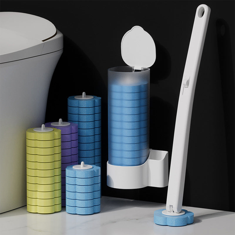 Système de nettoyage jetable pour toilettes : nettoyage hygiénique en un clic, ne laisse aucun résidu, facile à utiliser et jetable.