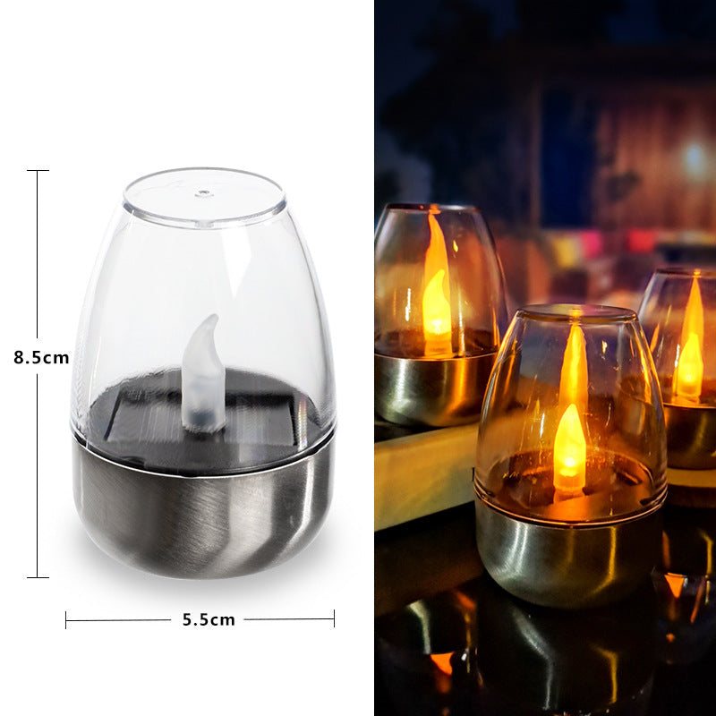 Lot de 6 lampes de table solaires LED sans flamme et étanches, allumage/extinction automatique avec capteur crépusculaire pour le jardin et les fêtes