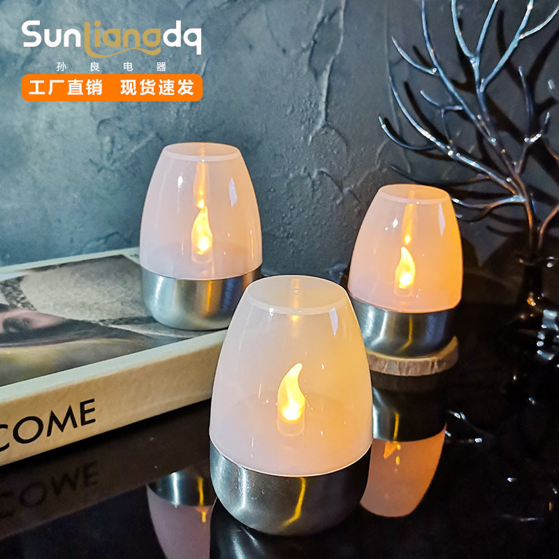 Lot de 6 lampes de table solaires LED sans flamme et étanches, allumage/extinction automatique avec capteur crépusculaire pour le jardin et les fêtes