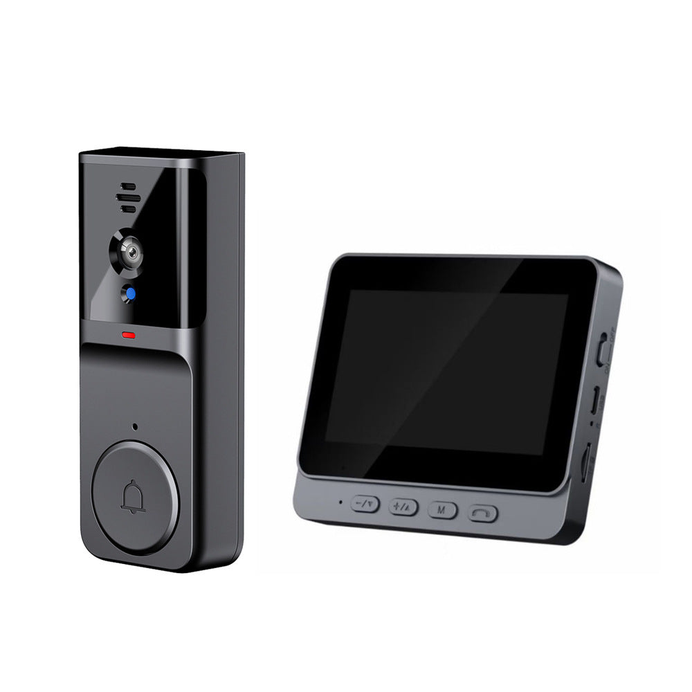 Wireless doorbell camera: 1080P, 170° viewing angle, 4.3-inch screen, IPX65 waterproof for outdoor use, night vision