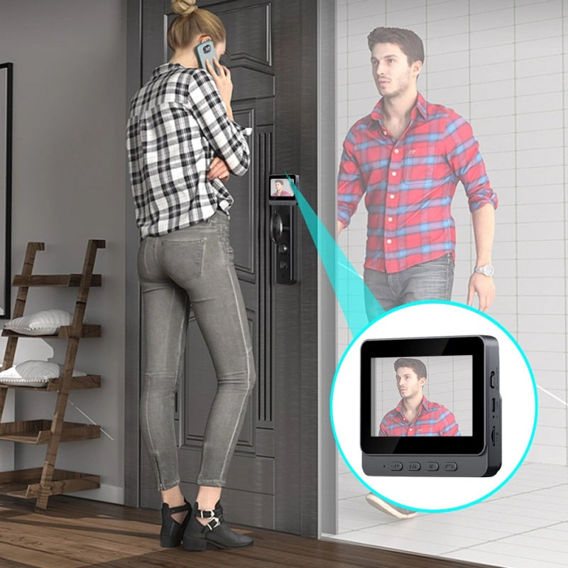 Wireless doorbell camera: 1080P, 170° viewing angle, 4.3-inch screen, IPX65 waterproof for outdoor use, night vision