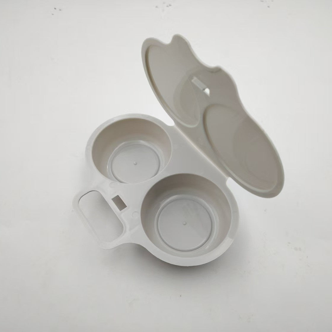 RÉDUCTION POUR UNE DURÉE LIMITÉE Cuiseur à œufs pour micro-ondes double compartiment Cuisson rapide sans huile, en PP de qualité alimentaire et polyvalent. Idéal pour les matins pressés : un petit-déjeuner sain en quelques minutes