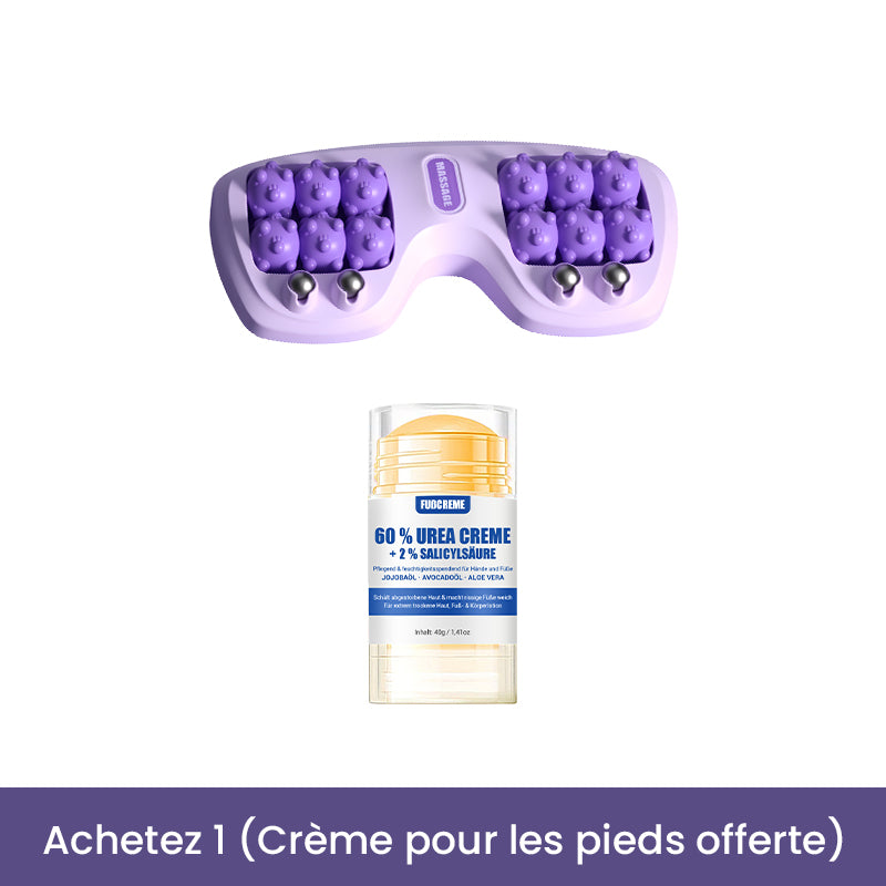 Apaisement Immédiat Rouleau de Massage Portable à Deux Têtes pour les Pieds