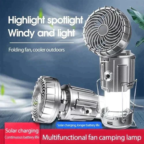 Lanterne de camping LED portable avec ventilateur