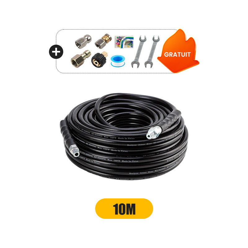 Kit de nettoyage haute pression 5800 PSI pour canalisations - Buse rotative et tuyau renforcé pour déboucher les égouts