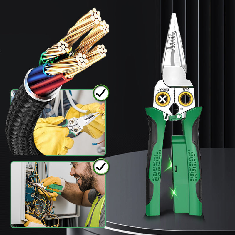 8-in-1 multi-function wire stripper with electrical tester