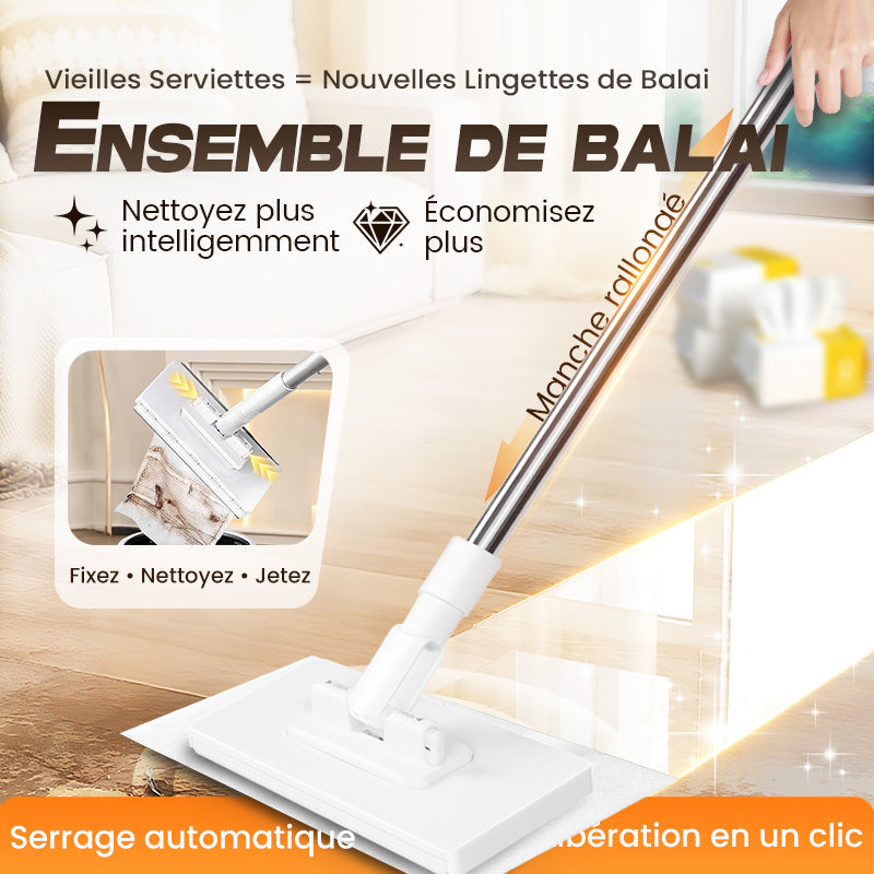 DE RÉDUCTION Balai à poussière jetable avec 4 housses réutilisables