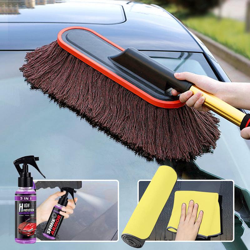Balai de voiture avec manche télescopique extensible