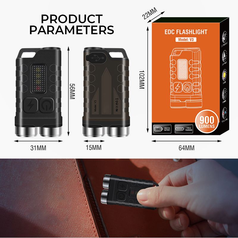 Mini lampe de poche porte-clés magnétique Pousbo (50 % de réduction)