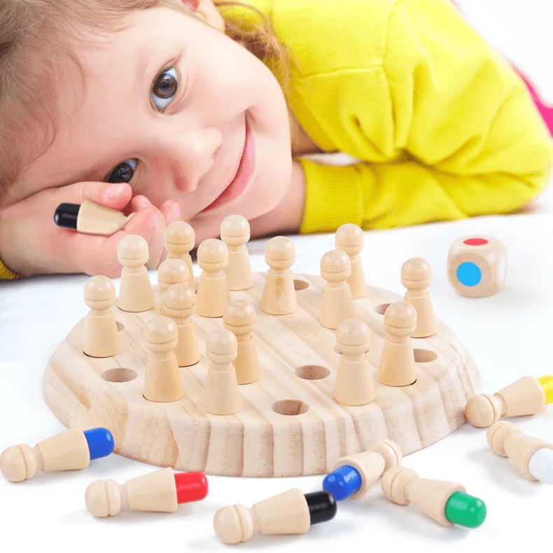 Cadeaux pour enfants Jeu d'échecs en bois Memory Match Stick