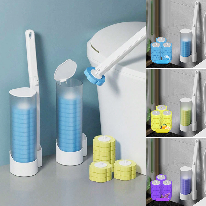 Système de nettoyage jetable pour toilettes : nettoyage hygiénique en un clic, ne laisse aucun résidu, facile à utiliser et jetable.