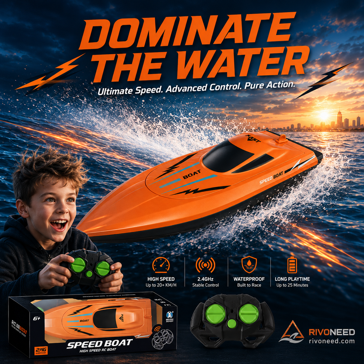 HALF PRICE 2.4 GHz High Speed Remote Control Boat with Dual Motor