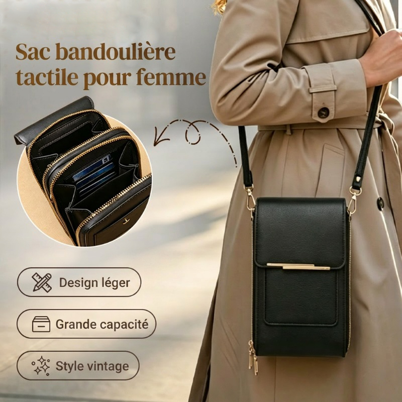 57 % de réduction exceptionnelle - Sacoche pour téléphone portable à écran tactile pour femme