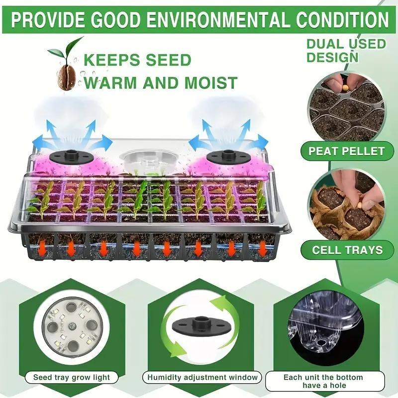 DE RDUCTION Seedling Grow Trays with Grow Light