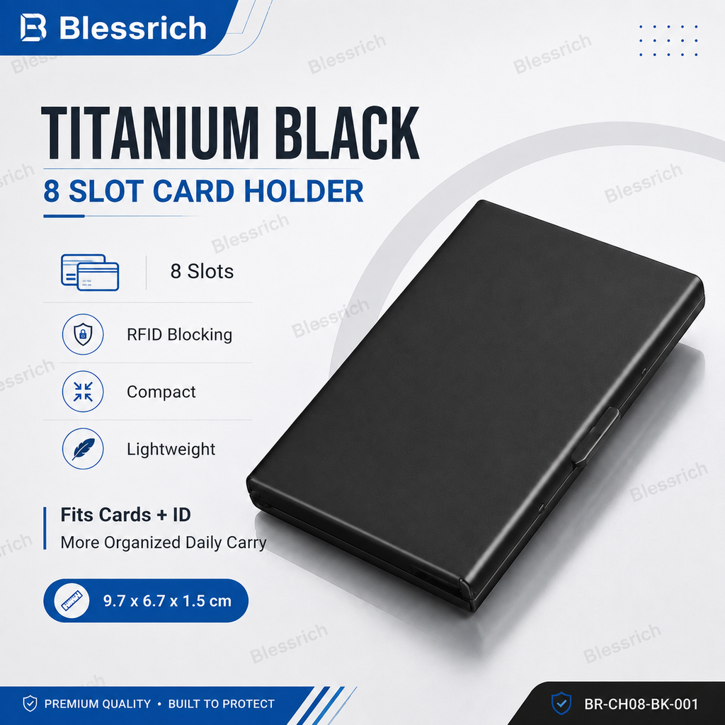 Metallic RFID blocking card holder