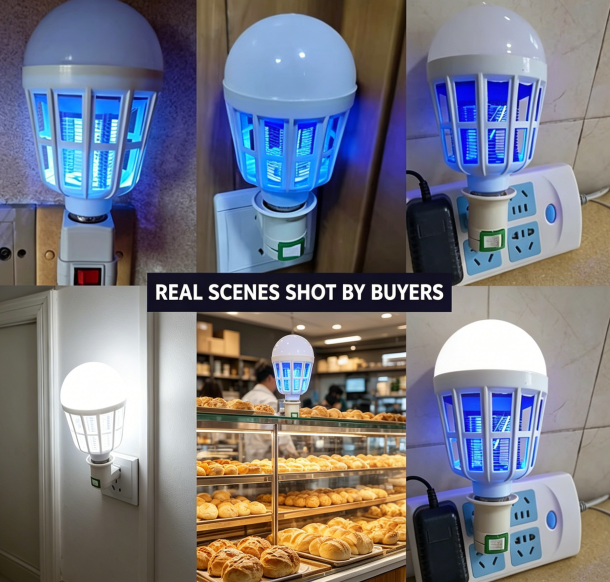 LED Mosquito Repellent Light Bulb E27 Screw Base, for indoor/outdoor use