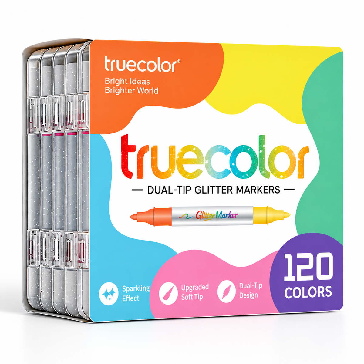 Magical Glitter Markers Dual-Tip Two-Color Art Pens