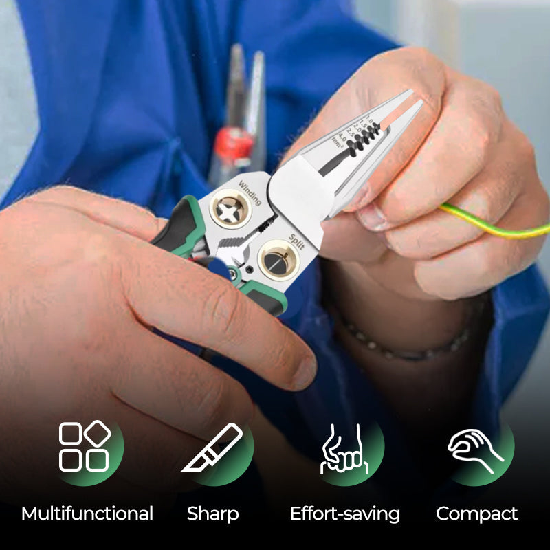 8-in-1 multi-function wire stripper with electrical tester