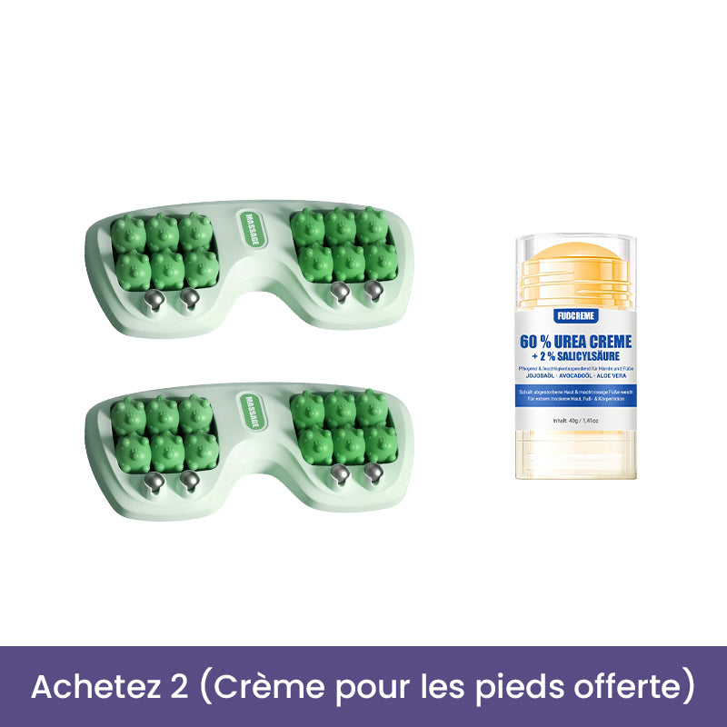 Apaisement Immédiat Rouleau de Massage Portable à Deux Têtes pour les Pieds