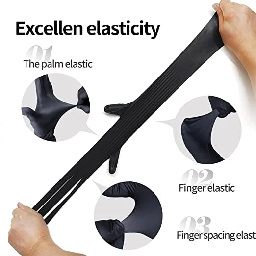 100 gants jetables en nitrile noir Outils de sécurité pour le nettoyage domestique