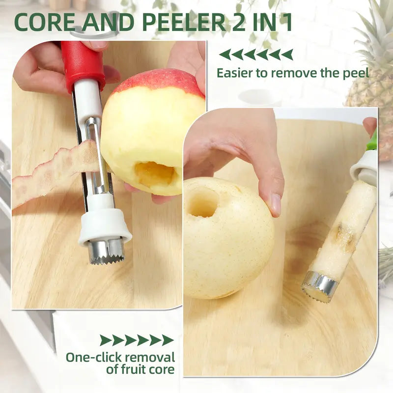 Outil de cuisine 2-en-1 en acier inoxydable avec poignée ergonomique