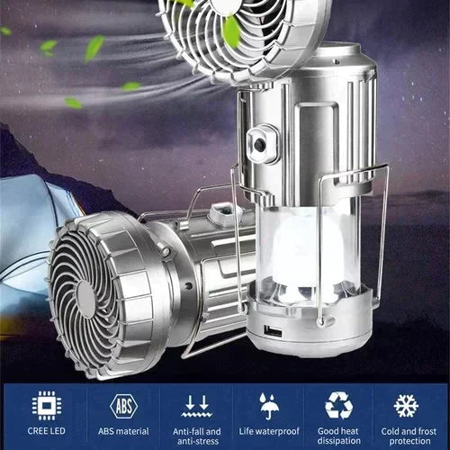 Lanterne de camping LED portable avec ventilateur