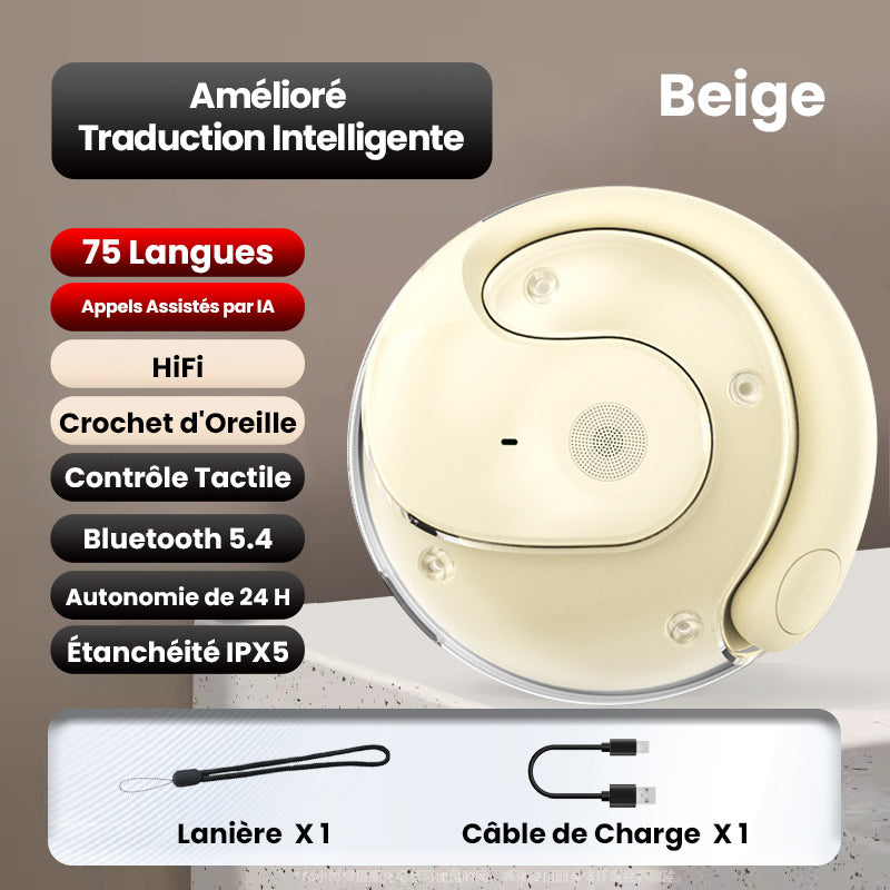 2025 Écouteurs sans Fil Bluetooth Intelligents pour la Traduction