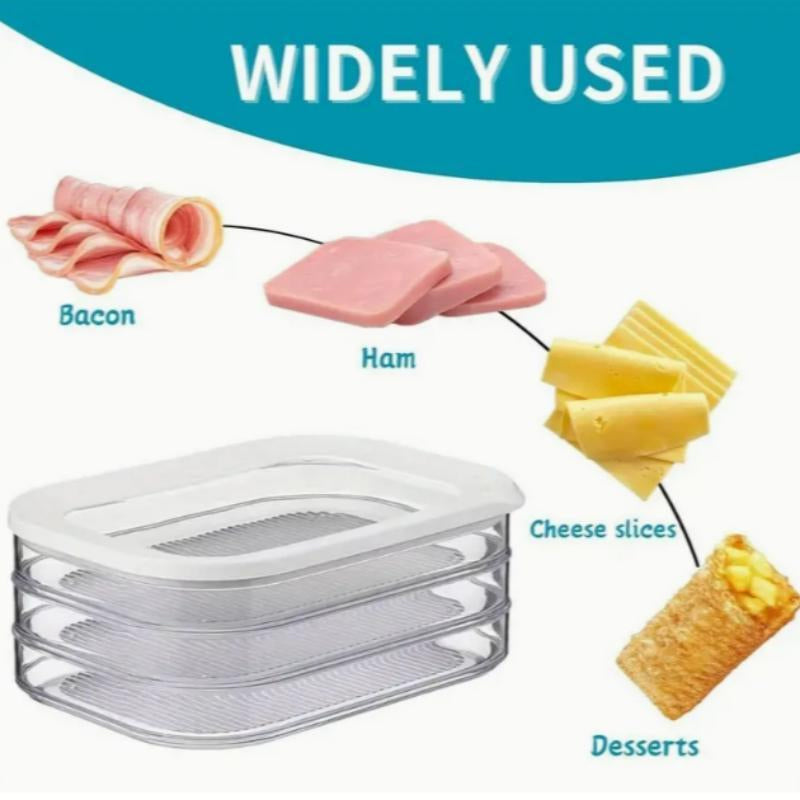 DE REDUCTION Boîtes Alimentaires 3 Étages PET Transparentes, Hermétiques & Empilables pour Réfrigérateur Organisé