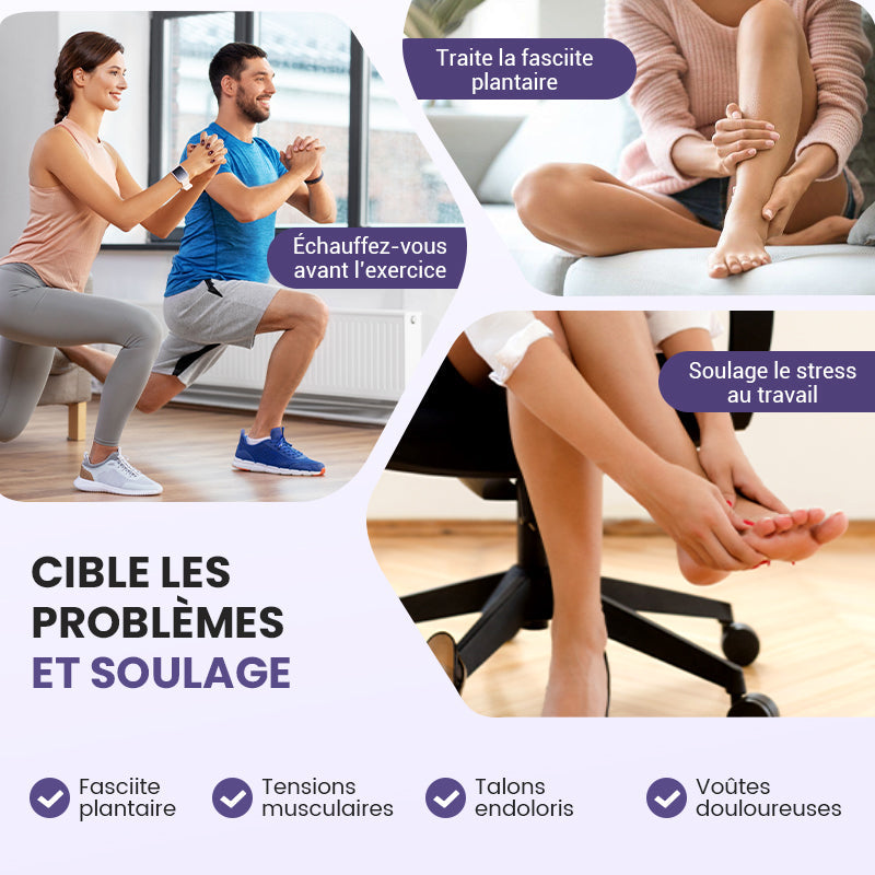 Apaisement Immédiat Rouleau de Massage Portable à Deux Têtes pour les Pieds