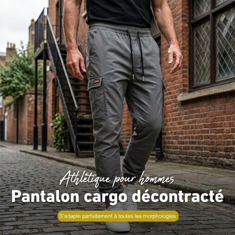 LIMITED 50% OFF Polyester Cargo Jogger Pants, Adjustable Waist, Pockets