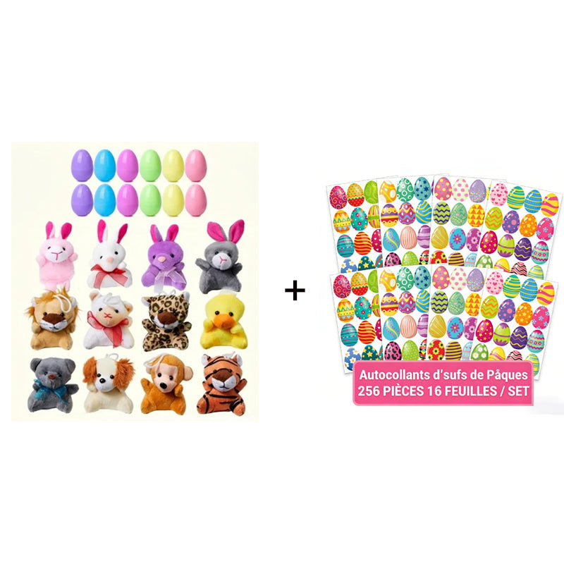 50 % de réduction pour Pâques ? Œufs de Pâques préremplis avec des peluches