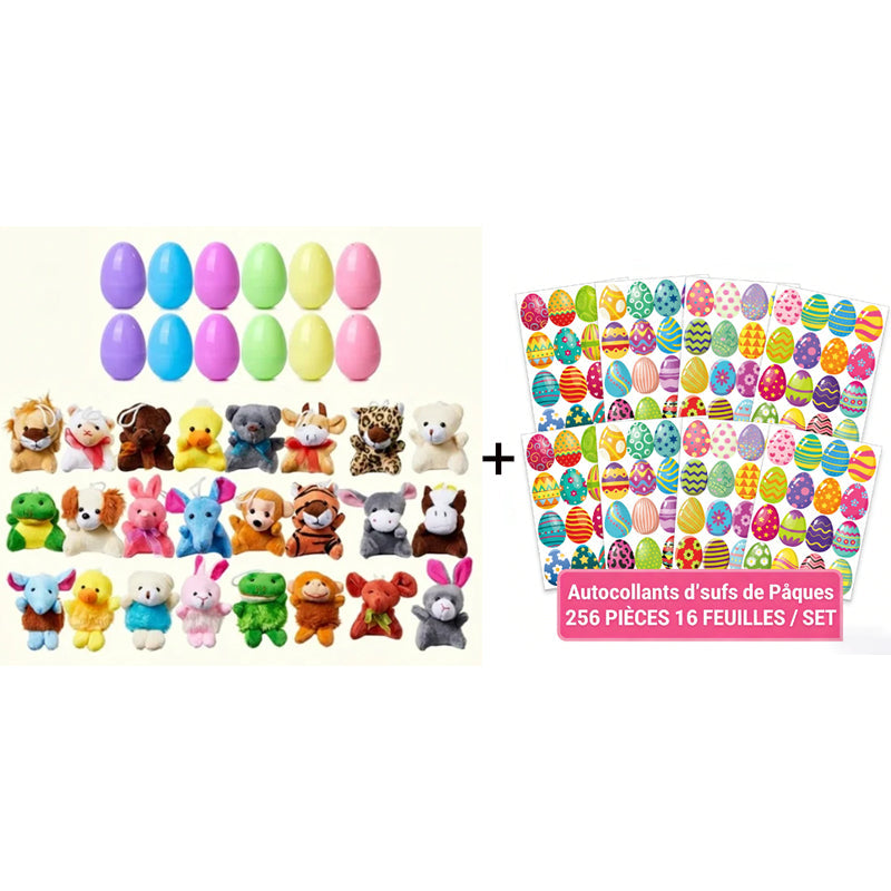 50 % de réduction pour Pâques ? Œufs de Pâques préremplis avec des peluches