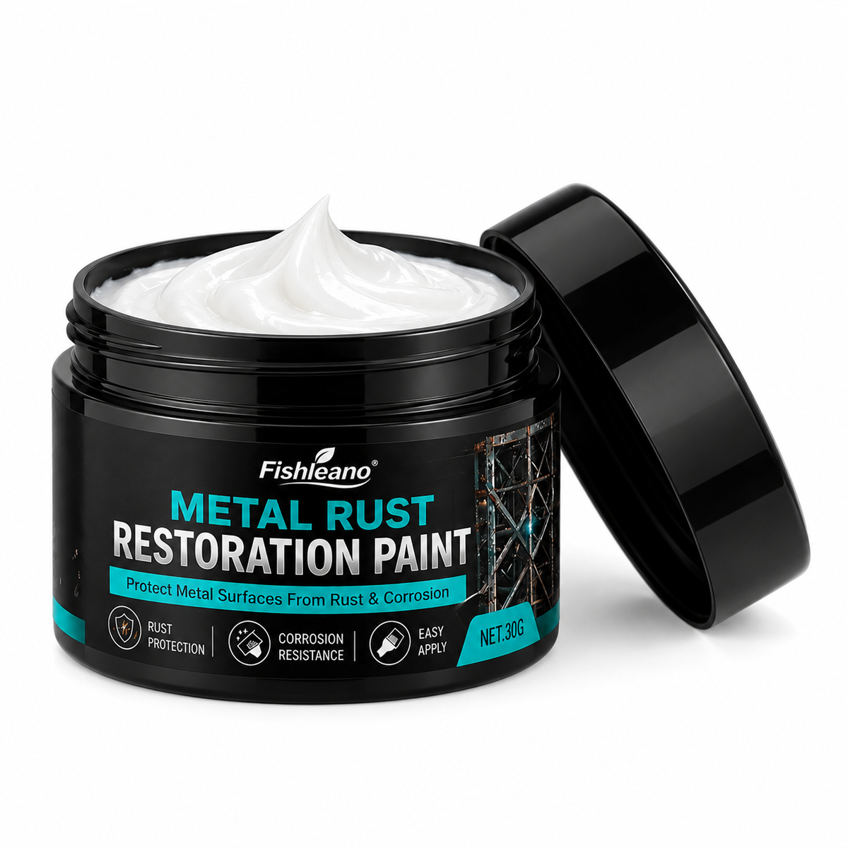 Pâte de réparation noire antirouille pour métal. Rénove les portails, garde-corps et outils rouillés. Forme un revêtement protecteur, inutile de les remplacer.